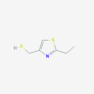 molecular formula C6H9NS2 B13312243 (2-Ethyl-1,3-thiazol-4-yl)methanethiol 