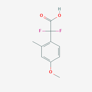 molecular formula C10H10F2O3 B13312270 2,2-Difluoro-2-(4-methoxy-2-methylphenyl)acetic acid 