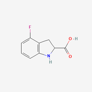 molecular formula C9H8FNO2 B13312277 4-fluoro-2,3-dihydro-1H-indole-2-carboxylic acid 