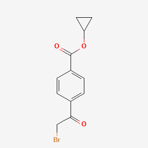 molecular formula C12H11BrO3 B13312292 Cyclopropyl 4-(2-bromoacetyl)benzoate 