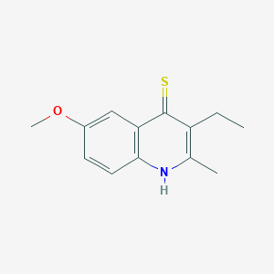 molecular formula C13H15NOS B1331230 3-乙基-6-甲氧基-2-甲基喹啉-4-硫醇 CAS No. 332150-08-0