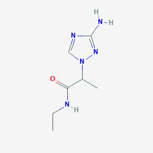 molecular formula C7H13N5O B13312312 2-(3-amino-1H-1,2,4-triazol-1-yl)-N-ethylpropanamide 