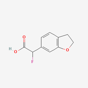 molecular formula C10H9FO3 B13312324 2-(2,3-Dihydro-1-benzofuran-6-yl)-2-fluoroacetic acid 