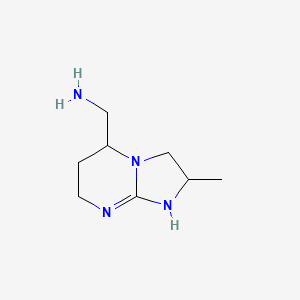 molecular formula C8H16N4 B13312326 {2-methyl-2H,3H,5H,6H,7H,8H-imidazo[1,2-a]pyrimidin-5-yl}methanamine 