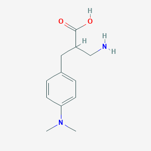 molecular formula C12H18N2O2 B13312351 3-Amino-2-(4-(dimethylamino)benzyl)propanoic acid 