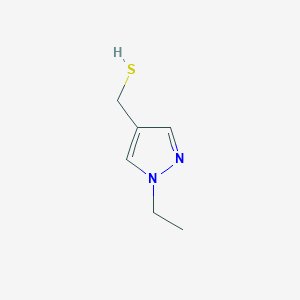 molecular formula C6H10N2S B13312408 (1-ethyl-1H-pyrazol-4-yl)methanethiol 