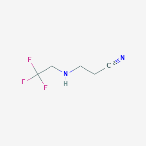 molecular formula C5H7F3N2 B13312422 3-[(2,2,2-Trifluoroethyl)amino]propanenitrile 