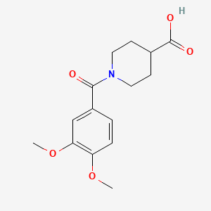 molecular formula C15H19NO5 B1331246 1-(3,4-Dimethoxybenzoyl)piperidine-4-carboxylic acid CAS No. 510739-78-3
