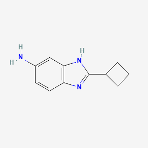 molecular formula C11H13N3 B13312461 2-cyclobutyl-1H-1,3-benzodiazol-5-amine 