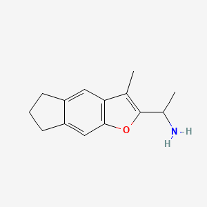 1-{3-methyl-5H,6H,7H-indeno[5,6-b]furan-2-yl}ethan-1-amine