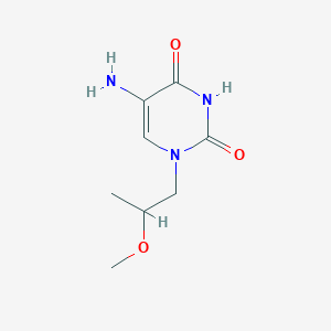 molecular formula C8H13N3O3 B13312533 5-Amino-1-(2-methoxypropyl)-1,2,3,4-tetrahydropyrimidine-2,4-dione 