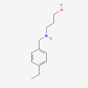 molecular formula C12H19NO B13312558 3-{[(4-Ethylphenyl)methyl]amino}propan-1-ol CAS No. 869942-66-5