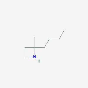 molecular formula C8H17N B13312578 2-Butyl-2-methylazetidine 