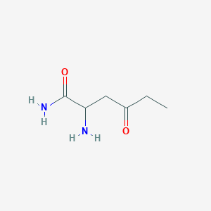 molecular formula C6H12N2O2 B13312618 2-Amino-4-oxohexanamide 