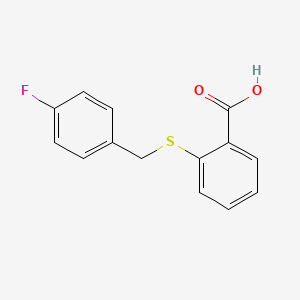 molecular formula C14H11FO2S B1331263 2-[(4-氟苄基)硫代]苯甲酸 CAS No. 329063-99-2