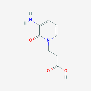 molecular formula C8H10N2O3 B13312689 3-(3-Amino-2-oxo-1,2-dihydropyridin-1-yl)propanoic acid 