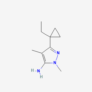 molecular formula C10H17N3 B13312697 3-(1-Ethylcyclopropyl)-1,4-dimethyl-1H-pyrazol-5-amine 