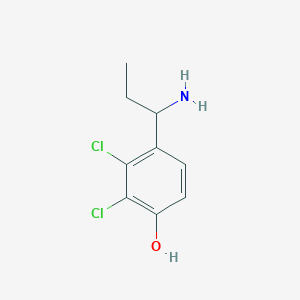 molecular formula C9H11Cl2NO B13312705 4-(1-Aminopropyl)-2,3-dichlorophenol 