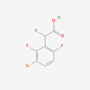 molecular formula C8H4BrF3O2 B13312734 2-(3-Bromo-2,6-difluorophenyl)-2-fluoroacetic acid 