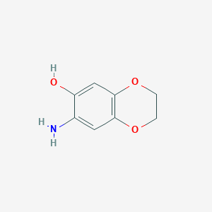 molecular formula C8H9NO3 B13312752 7-Amino-2,3-dihydro-1,4-benzodioxin-6-ol 