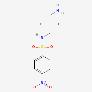 molecular formula C9H11F2N3O4S B13312790 N-(3-Amino-2,2-difluoropropyl)-4-nitrobenzene-1-sulfonamide 