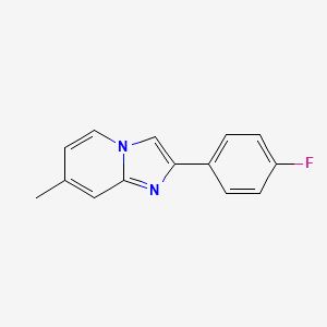 molecular formula C14H11FN2 B1331280 2-(4-氟苯基)-7-甲基咪唑并[1,2-a]吡啶 CAS No. 378766-08-6