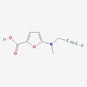 molecular formula C9H9NO3 B13312819 5-[Methyl(prop-2-YN-1-YL)amino]furan-2-carboxylic acid 