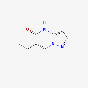 molecular formula C10H13N3O B13312820 7-Methyl-6-(propan-2-yl)-4H,5H-pyrazolo[1,5-a]pyrimidin-5-one 