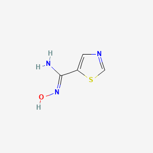 molecular formula C4H5N3OS B13312843 N'-hydroxy-1,3-thiazole-5-carboximidamide 