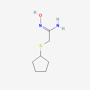 molecular formula C7H14N2OS B13312851 2-(cyclopentylsulfanyl)-N'-hydroxyethanimidamide 