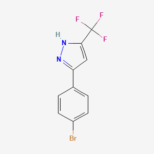 molecular formula C10H6BrF3N2 B1331287 3-(4-溴苯基)-5-(三氟甲基)-1H-吡唑 CAS No. 219986-65-9