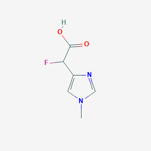 molecular formula C6H7FN2O2 B13312873 2-fluoro-2-(1-methyl-1H-imidazol-4-yl)acetic acid 