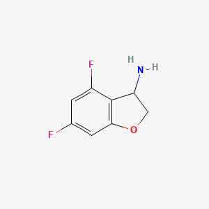 molecular formula C8H7F2NO B13312878 4,6-Difluoro-2,3-dihydro-1-benzofuran-3-amine 