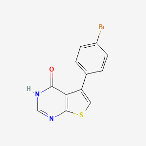 molecular formula C12H7BrN2OS B1331291 5-(4-溴苯基)-3H-噻吩并[2,3-d]嘧啶-4-酮 CAS No. 307512-24-9