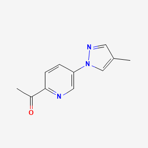 1-[5-(4-Methyl-1H-pyrazol-1-yl)pyridin-2-yl]ethan-1-one