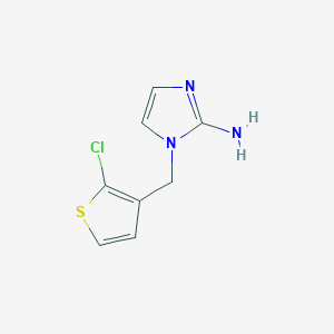 molecular formula C8H8ClN3S B13312969 1-[(2-Chlorothiophen-3-yl)methyl]-1H-imidazol-2-amine 