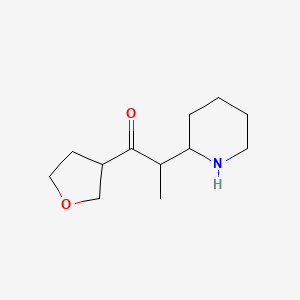 molecular formula C12H21NO2 B13312977 1-(Oxolan-3-yl)-2-(piperidin-2-yl)propan-1-one 