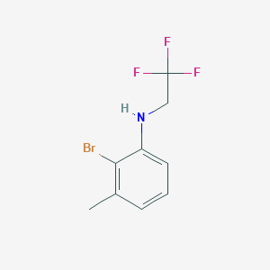 molecular formula C9H9BrF3N B13313025 2-bromo-3-methyl-N-(2,2,2-trifluoroethyl)aniline 