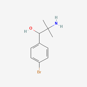 molecular formula C10H14BrNO B13313048 2-Amino-1-(4-bromophenyl)-2-methylpropan-1-ol 