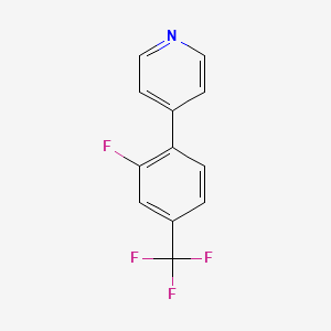 molecular formula C12H7F4N B13313049 4-(2-Fluoro-4-(trifluoromethyl)phenyl)pyridine 