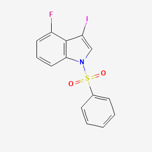 1h-Indole,4-fluoro-3-iodo-1-(phenylsulfonyl)-