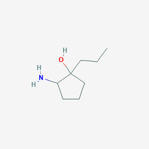 molecular formula C8H17NO B13313075 2-Amino-1-propylcyclopentan-1-OL 