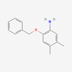 molecular formula C15H17NO B13313085 2-(Benzyloxy)-4,5-dimethylaniline 