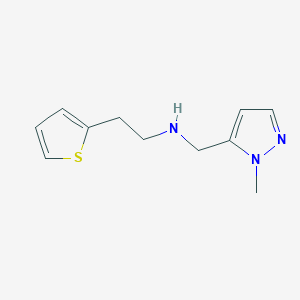 molecular formula C11H15N3S B13313092 [(1-Methyl-1H-pyrazol-5-yl)methyl][2-(thiophen-2-yl)ethyl]amine 