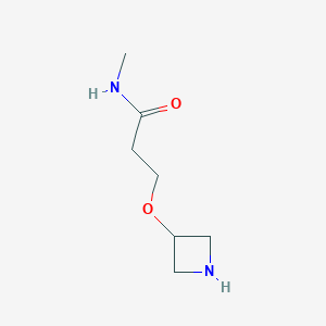 molecular formula C7H14N2O2 B13313106 3-(azetidin-3-yloxy)-N-methylpropanamide 