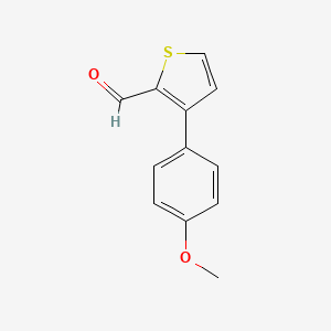 molecular formula C12H10O2S B13313139 3-(4-Methoxyphenyl)thiophene-2-carbaldehyde 