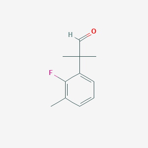 molecular formula C11H13FO B13313185 2-(2-Fluoro-3-methylphenyl)-2-methylpropanal 