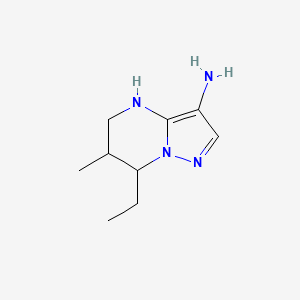 molecular formula C9H16N4 B13313197 7-Ethyl-6-methyl-4H,5H,6H,7H-pyrazolo[1,5-a]pyrimidin-3-amine 