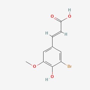 molecular formula C10H9BrO4 B1331322 3-(3-溴-4-羟基-5-甲氧基苯基)丙烯酸 CAS No. 6948-33-0