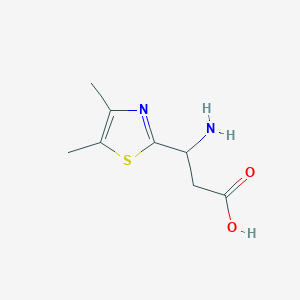 molecular formula C8H12N2O2S B13313227 3-Amino-3-(dimethyl-1,3-thiazol-2-YL)propanoic acid 